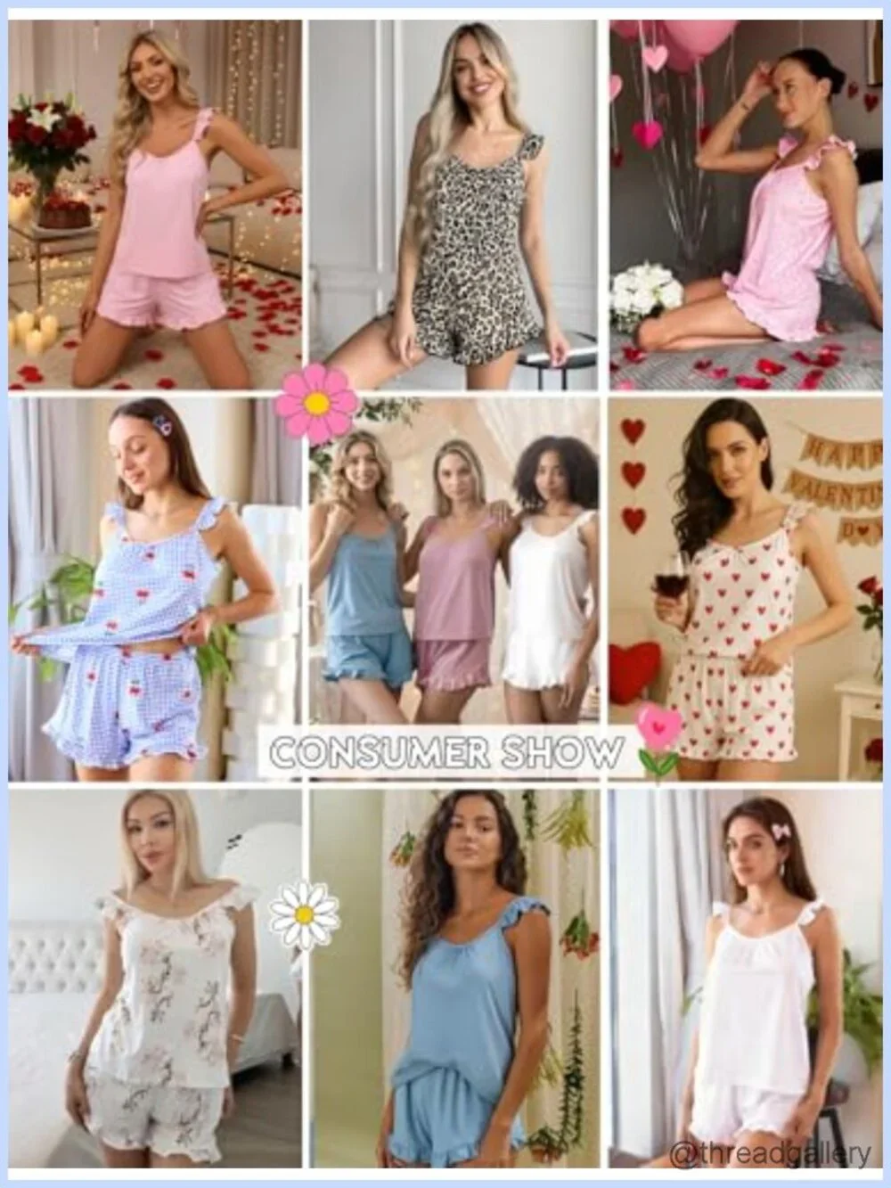 Ruffle Cami Top and Shorts Pajama Set 2 Piece Sleepwear